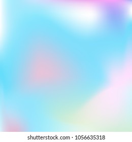 Soft blue and pink gradient. Blurred abstract background. Multicolor pastel blurry blend. Holographic illustration. Smooth blue, pink, violet texture. Beautiful natural light. Holographic rainbow.