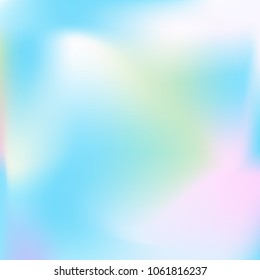 Soft blue and pink gradient. Blurred abstract background. Multicolor pastel blurry blend. Holographic illustration. Smooth blue, pink, violet texture. Beautiful natural light. Holographic rainbow.