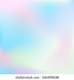 Soft blue and pink gradient. Blurred abstract background. Multicolor pastel blurry blend. Holographic illustration. Smooth blue, pink, violet texture. Beautiful natural light. Holographic rainbow.