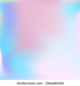 Soft blue and pink gradient. Blurred abstract background. Multicolor pastel blurry blend. Holographic illustration. Smooth blue, pink, violet texture. Beautiful natural light. Holographic rainbow.