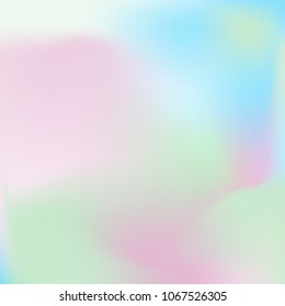 Soft blue and pink gradient. Blurred abstract background. Multicolor pastel blurry blend. Holographic illustration. Smooth blue, pink, violet texture. Beautiful natural light. Holographic rainbow.