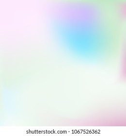Soft blue and pink gradient. Blurred abstract background. Multicolor pastel blurry blend. Holographic illustration. Smooth blue, pink, violet texture. Beautiful natural light. Holographic rainbow.