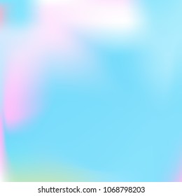 Soft blue and pink gradient. Blurred abstract background. Multicolor pastel blurry blend. Holographic illustration. Smooth blue, pink, violet texture. Beautiful natural light. Holographic rainbow.
