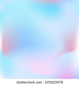 Soft blue and pink gradient. Blurred abstract background. Multicolor pastel blurry blend. Holographic illustration. Smooth blue, pink, violet. Beautiful natural light. Holographic rainbow.