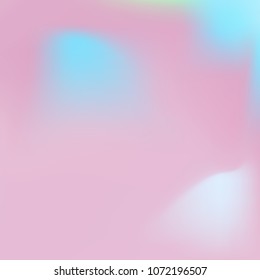 Soft blue and pink gradient. Blurred abstract background. Multicolor pastel blurry blend. Holographic illustration. Smooth blue, pink, violet texture. Beautiful natural light. Holographic rainbow.