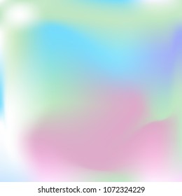 Soft blue and pink gradient. Blurred abstract background. Multicolor pastel blurry blend. Holographic illustration. Smooth blue, pink, violet texture. Beautiful natural light. Holographic rainbow.