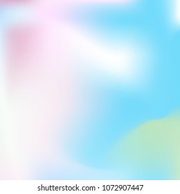 Soft blue and pink gradient. Blurred abstract background. Multicolor pastel blurry blend. Holographic illustration. Smooth blue, pink, violet texture. Beautiful natural light. Holographic rainbow.