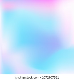 Soft blue and pink gradient. Blurred abstract background. Multicolor pastel blurry blend. Holographic illustration. Smooth blue, pink, violet texture. Beautiful natural light. Holographic rainbow.