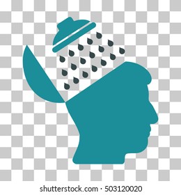 Soft Blue Propaganda Brain Shower interface toolbar icon. Vector pictograph style is a flat bicolor symbol on chess transparent background.