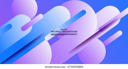 Fundo abstrato de gradiente azul suave e roxo com padrão quadrado curvo e sombra. Vetor Eps10