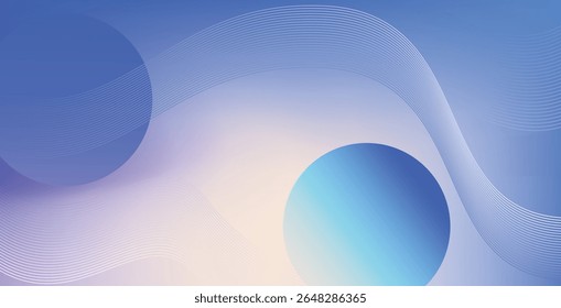 Soft Blue and Purple Gradient Background with Smooth Curved Lines and Circular Shapes