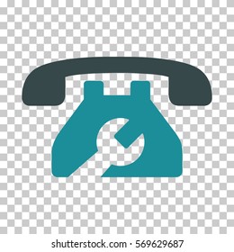 Soft Blue Repair Service Phone interface icon. Vector pictograph style is a flat bicolor symbol on chess transparent background.