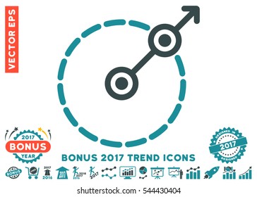 Soft Blue Round Area Exit pictograph with bonus 2017 year trend design elements. Vector illustration style is flat iconic bicolor symbols, white background.