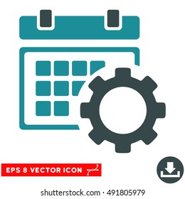 Soft Blue Schedule Options EPS vector pictogram. Illustration style is flat iconic bicolor symbol on a white background.