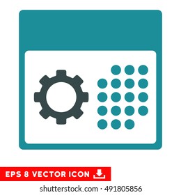 Soft Blue Service Calendar EPS vector icon. Illustration style is flat iconic bicolor symbol on a white background.