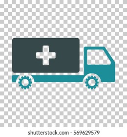 Soft Blue Service Car toolbar pictogram. Vector pictogram style is a flat bicolor symbol on chess transparent background.