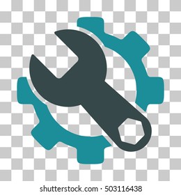 Soft Blue Service Tools interface toolbar pictogram. Vector pictograph style is a flat bicolor symbol on chess transparent background.