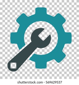 Soft Blue Service Tools interface toolbar pictogram. Vector pictogram style is a flat bicolor symbol on chess transparent background.