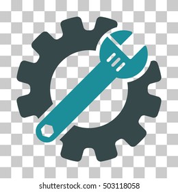 Soft Blue Service Tools toolbar icon. Vector pictograph style is a flat bicolor symbol on chess transparent background.