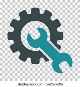 Soft Blue Service Tools toolbar icon. Vector pictogram style is a flat bicolor symbol on chess transparent background.