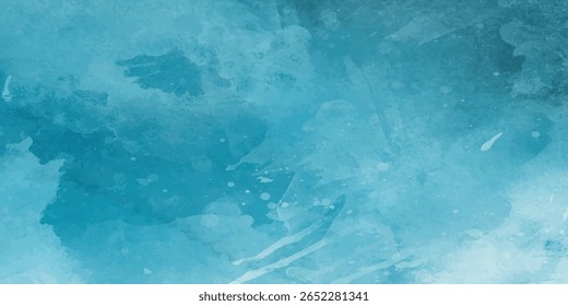 Soft Blue Sky with White Clouds and Abstract Watercolor Texture for Digital Art and Modern Background Design. Abstract Blue Sky Watercolor Painting with Soft Clouds for Artistic Background