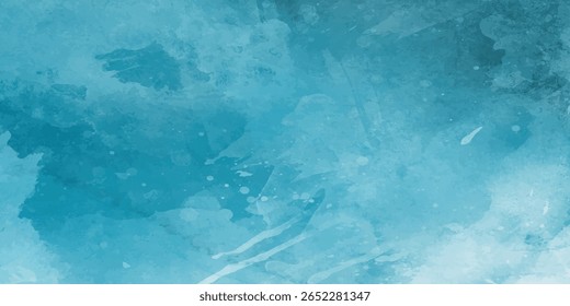 Soft Blue Sky with White Clouds and Abstract Watercolor Texture for Digital Art and Modern Background Design. Abstract Blue Sky Watercolor Painting with Soft Clouds for Artistic Background