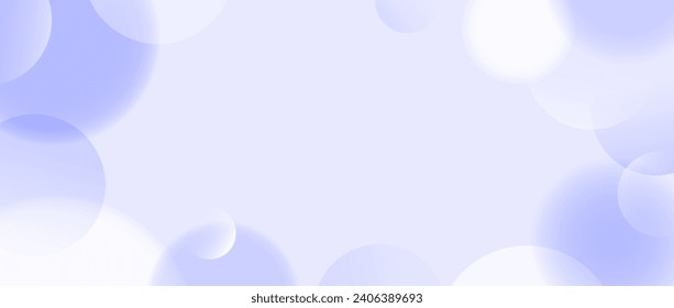 Fondo suave de la esfera azul. Resumen de burbuja flotante ligera o fondo de pantalla de bola. Fondo de círculo de degradado desenfocado. Plantilla de diseño horizontal vectorial para banner, afiche, presentación, folleto, folleto