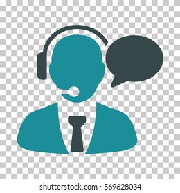 Soft Blue Support Manager Message toolbar pictogram. Vector pictograph style is a flat bicolor symbol on chess transparent background.
