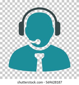 Soft Blue Support Manager toolbar pictogram. Vector pictogram style is a flat bicolor symbol on chess transparent background.