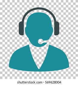 Soft Blue Support Operator interface toolbar pictogram. Vector pictogram style is a flat bicolor symbol on chess transparent background.