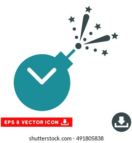 Soft Blue Time Fireworks Charge EPS vector icon. Illustration style is flat iconic bicolor symbol on a white background.