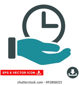 Soft Blue Time Service EPS vector icon. Illustration style is flat iconic bicolor symbol on a white background.