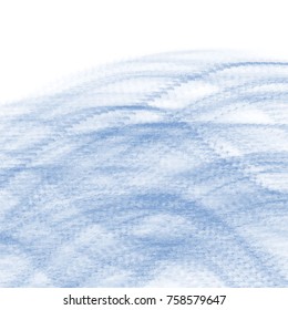soft blue transparent wave pattern with visible brush strokes on white background, vector illustration