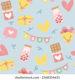 Soft Blue Vector Pattern for Valentine's Day and Anniversary Celebrations