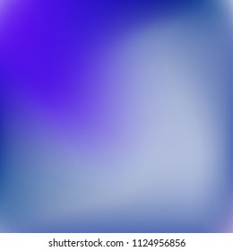 Soft blue violet gradient. Blurred abstract background. Multicolor blurry blend. Holographic illustration. Smooth blue texture. Beautiful natural light. Blue, green and magenta soft colored vector.