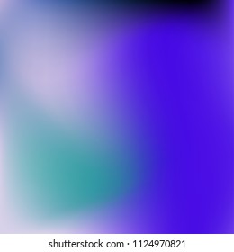 Soft blue violet gradient. Blurred abstract background. Multicolor blurry blend. Holographic illustration. Smooth blue texture. Beautiful natural light. Blue, green and magenta soft colored vector.