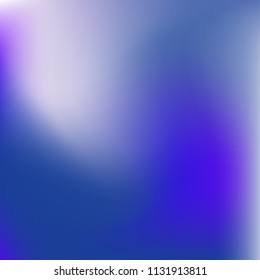 Soft blue violet gradient. Blurred abstract background. Multicolor blurry blend. Holographic illustration. Smooth blue texture. Beautiful natural light. Blue, green and magenta soft colored vector.