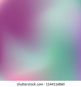 Soft blue violet gradient. Blurred abstract background. Multicolor blurry blend. Holographic illustration. Smooth blue texture. Beautiful natural light. Blue, green and magenta soft colored vector.
