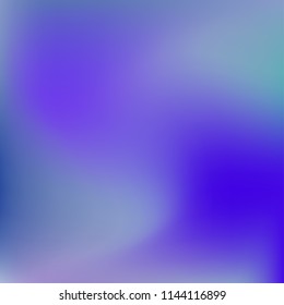 Soft blue violet gradient. Blurred abstract background. Multicolor blurry blend. Holographic illustration. Smooth blue texture. Beautiful natural light. Blue, green and magenta soft colored vector.