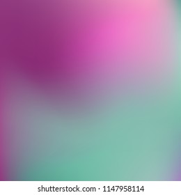 Soft blue violet gradient. Blurred abstract background. Multicolor blurry blend. Holographic illustration. Smooth blue texture. Beautiful natural light. Blue, green and magenta soft colored vector.