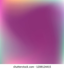 Soft blue violet gradient. Blurred abstract background. Multicolor blurry blend. Holographic illustration. Smooth blue texture. Beautiful natural light. Blue, green and magenta soft colored vector.