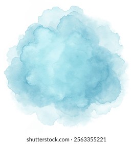 Soft blue watercolor circle with a dreamy quality, ideal for serene and calming backgrounds.