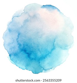 Soft blue watercolor cloud conveying calmness and serenity.