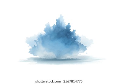 Soft blue watercolor splash, abstract design, artistic background, serene atmosphere, creative illustration.