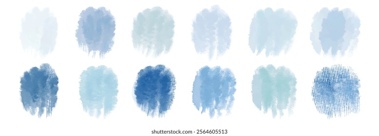 Soft blue watercolor textures, artistic brush strokes, abstract design elements, versatile background use.