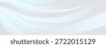 Soft blue waves on white background. Air flow. Textile, silk, satin background. Fresh smell.