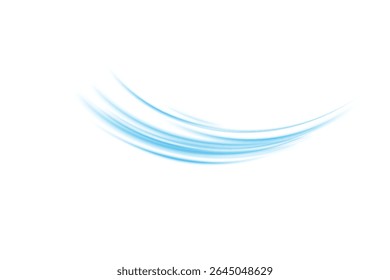 Linhas de vento azuis suaves PNG . Onda de movimento transparente para condicionador de brisa, efeito de fluxo de ar abstrato com fluxo suave, elemento de design de resfriamento para temas de frescura e ventilação