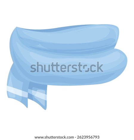 Soft blue winter scarf with white stripes, bringing warmth and comfort on a chilly day