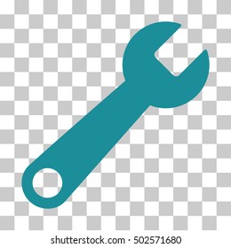 Soft Blue Wrench interface toolbar pictogram. Vector pictograph style is a flat symbol on chess transparent background.