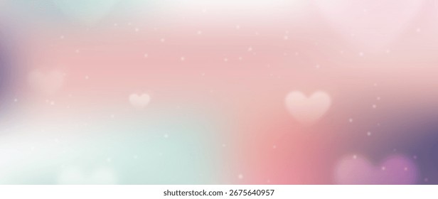 Fondo desenfocado suave con Formas de corazón, ideal para temas de diseño romántico y festivo.